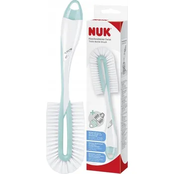 Kartáč na nádobí NUK KARTÁČ NA LAHVE A SAVIČKY TWIST + MALÝ KARTÁČEK NA SAVIČKY