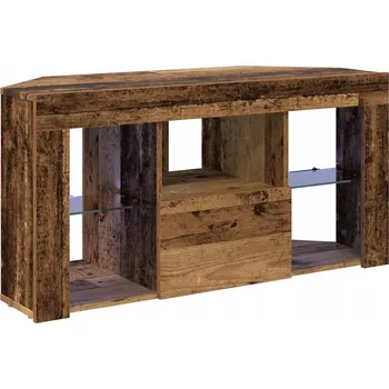 Televizní stolek Rohový LED TV stojan Nástěnný Staré dřevo 105 x 40 x 68 cm
