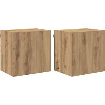 Televizní stolek Skříňky na TV zeď Nástěnný 2 pcs Artisanový dub 40,5x30x40cm