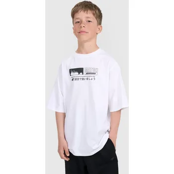 Chlapecké oblečení 4F dětské tričko bílé bavlna velikost 140