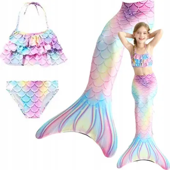 Dívčí plavky Dívčí plavky mořská panna kostým s ocasem dvoudílné 130 cm