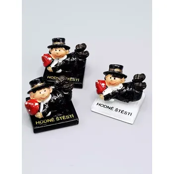 Kominík postavička sleněná s muchomůrkou