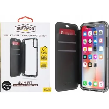 Pouzdro na mobilní telefon Flipový Pouzdro Griffin pro Apple iPhone X, průhledný