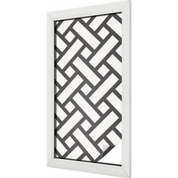 Okenní dekorace Fólie Mléčná vitrinová proplétající se obdélníky 50x100