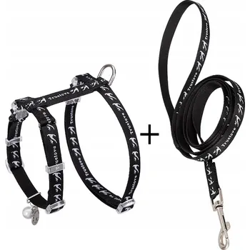 Vodítko pro psa Postroj + vodítko z materiálu pro kočky Truelove, vel. 12 120 cm, 35 cm, černý