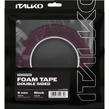 Lepicí páska OBOUSTRANNÁ PĚNOVÁ MONTÁŽNÍ PÁSKA ODOLNÁ ČERNÁ 9mm/5m ITALKO