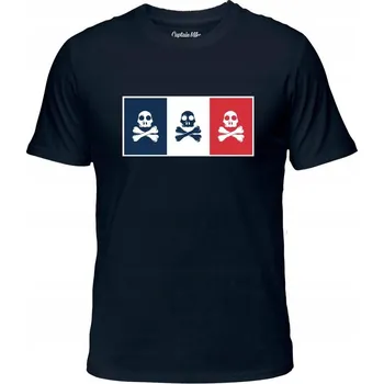 Pánské tričko Pánské tmavě modré bavlněné Tričko s potiskem , tričko Captain Mike rM