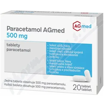 Lék na bolest, zánět a horečku Paracetamol AGmed 500mg 20 tbl