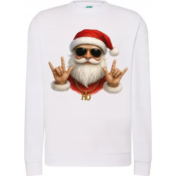 Pánská mikina Mikina Vánoční Mikuláš s brýlemi Super Dárek M