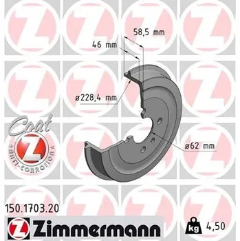 Brzdový buben Brzdový buben ZIMMERMANN 150.1703.20