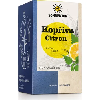 Horký nápoj Sonnentor Kopřiva Citron bio 21,6 g, porc. dvoukomorový