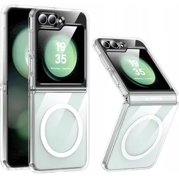 Pouzdro na mobilní telefon Samsung Galaxy Z Flip 7 – Magnetické průhledné pouzdro MagSafe s ochranou AirBag (Chrání stylově a chytře. Magnetické pouzdro MagSafe Clear pro Samsung Z Flip 7 spojuje eleganci a odolnost. Nabíjení bez kabelu, AirBag rohy, Anti-Yellowing povrch a precizn