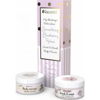 Masážní přístroj Nacomi NACOMI_SET Blueberry Sen peelingová a mycí pěna Sweet Blueberry 100ml + tělová pěna Blueberry Sernik 100ml