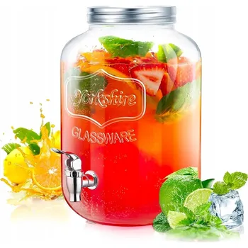 Dávkovač nápoje DÁVKOVAČ NÁPOJŮ SKLENIČKA S KOHOUTKEM 4L SKLO