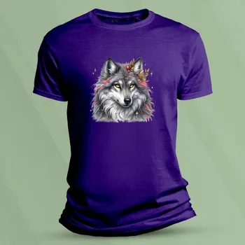 Chlapecké tričko Tričko pro děti Vlk pro holky 5 velikost M Purpurová