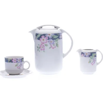 Talíř Moka kávová souprava, barevné květy, Thun, Stará Role, 15 d.