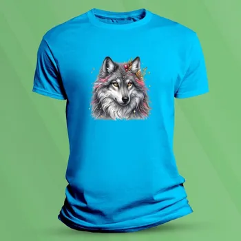 Chlapecké tričko Tričko pro děti Vlk pro holky 5 velikost 140 Azurová