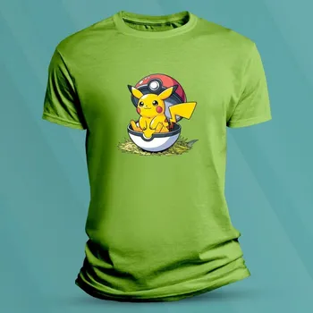 Chlapecké oblečení Dětské bavlněné tričko Pikachu Lime velikost L