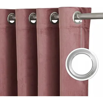 Obraz ZÁVĚS SAMET VELUR 140x250 NA PRŮCHODKÁCH ZATEMŇOVACÍ TYČ STARORŮŽOVÁ