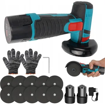 úhlová bruska MINI ÚHLOVÁ ÚHLOVÁ BRUSKA ELEKTRICKÁ 12V 75MM 2×BATERIE 800W + 10×KOTOUČE