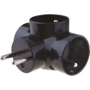 Elektrická zásuvka Elektrická Zásuvka rozbočka DPM černá