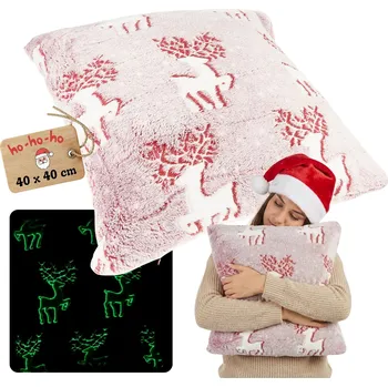 Povlak na dekorativní polštářek Vánoční povlak na polštář vánoční 40x40 SVÍTÍCÍ ve tmě na polštářek