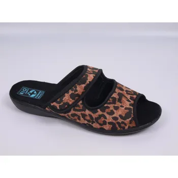 Dámské pantofle Dámské pantofle přezůvky ADANEX DIANA 29737 leopard otevřená špička velikost: 38