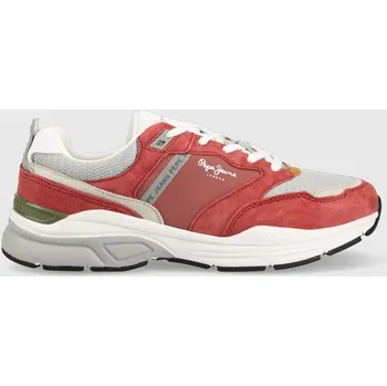 Pánské tenisky Sneakers boty Pepe Jeans DAVE červená barva, PMS30936 33X, EUR 45
