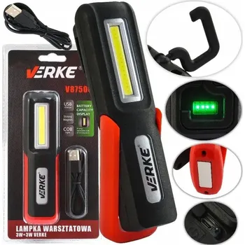 Svítilna DÍLENSKÁ LAMPA LED COB AKU SVÍTILNA S MAGNETEM HÁK USB