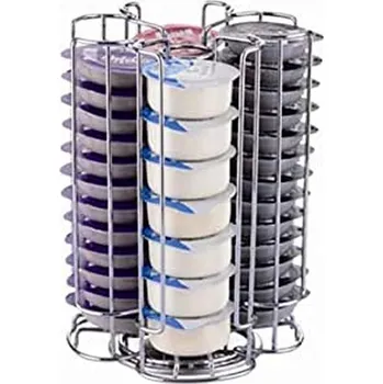 Příslušenství pro přípravu kávy Otočný stojan na kapsle Tassimo, 52 ks, chromovaný držák na kávové kapsle