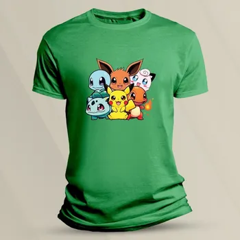 Dětské bavlněné tričko Kreslení Pokémoni velikost 104 (3-4 roky) Zelená