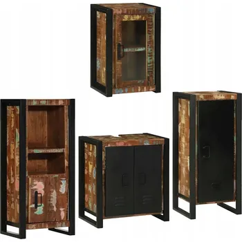 Koupelnový nábytek Sada koupelnového nábytku 4 ks Lite z recyklovaného dřeva