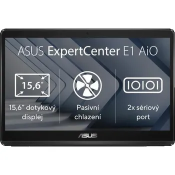 Stolní počítač ASUS PC AiO ExpertCenter E1 (E1600WKAT-MR4128M), Celeron N4500, 15.6" 1920 x 1080, 4GB, 128GB SSD, UHD, bez OS, Black E1600WKAT-MR4128M