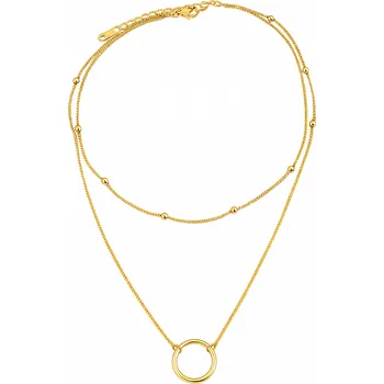 Náhrdelník Ocelový zlacený dvojitý náhrdelník Dove