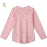 Dívčí tričko dlouhý rukáv Kugo WL0945 růžové