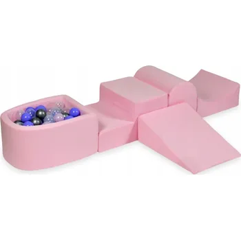 Dětské hřiště Pěnové dětské hřiště se skluzavkou a bazénkem, micro růžová