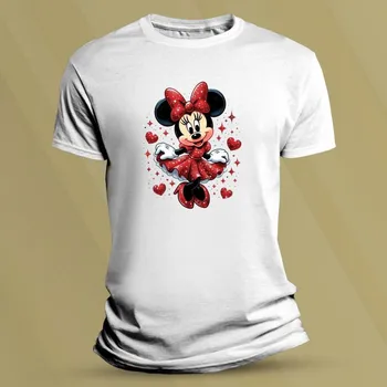 Dětské bavlněné tričko Srdíčková Minnie Bílá velikost 152 (12-13 let)