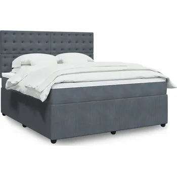 Postel Čalouněná dvoulůžková postel VidaXL 180x200, odstíny šedé