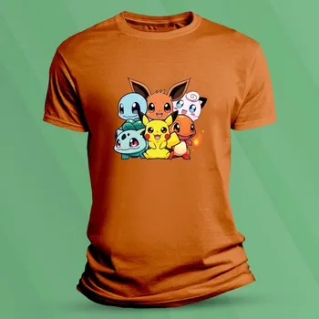 Chlapecké tričko Dětské bavlněné tričko Kreslení Pokémoni velikost 152 (12-13 let) Oranžová