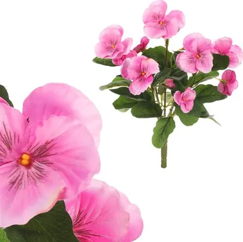 umělá květina Autronic Maceška - umělá kytice, růžová, sada 4 ks