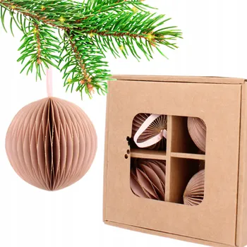 Vánoční ozdoba Bestent Dekorační papírové ozdoby Růžové 7cm 4ks