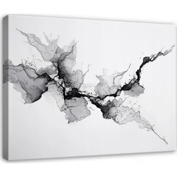 Obraz OBRAZ MARMUR ABSTRAKCE AKVAREL ŠEDÝ DO LOŽNICE OBÝVÁKU NA PLÁTNĚ 60x40