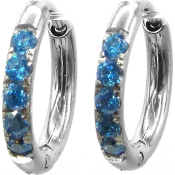 Náušnice RajSperku Jemné náušnice KROUŽKY MODRÉ z Chirurgické oceli dárkové balení zdarma