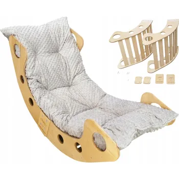 Dětská houpačka Dřevěné Lehátko Houpačka Montessori pro děti s polštářem, velké, XL, skládací, PL