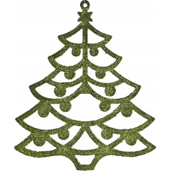 Vánoční ozdoba 12x Vánoční ozdoba na stromeček zelená