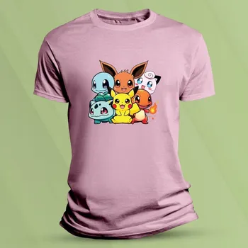 Chlapecké tričko Dětské bavlněné tričko Kreslení Pokémoni Růžová velikost 104