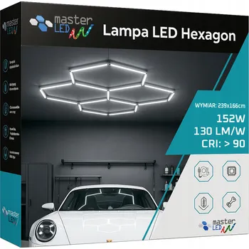 LED Lampa Hexagon Stropní Panel Osvětlení do Garáže Dílny 239x166 cm