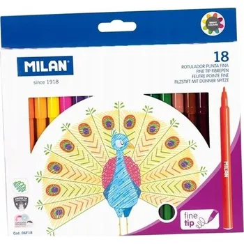 Kulaté Fixy s tenkým hrotem milan 18 barev