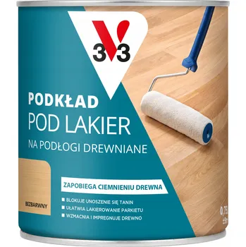 barva a nátěr na dřevo V33 Základní nátěr pod lak na dřevěné podlahy a parkety 0,75L bezbarvý