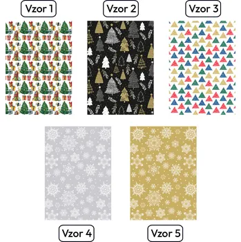 Balící papír Vánoční dárkový papír P5 sestava 0,7 m x 5 m Vzor 5